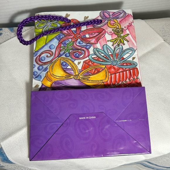 Brighton Purple and Yellow Gift Bags Collection Qty 5, 8.5” x 6” - Picture 4 of 11